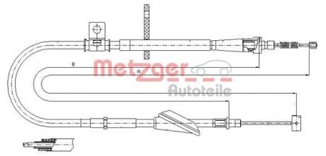 Трос ручного гальма METZGER 115741