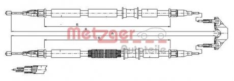 Трос ручного гальма METZGER 115862