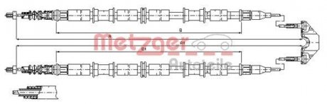 Трос ручного гальма METZGER 115863