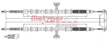 Трос ручного гальма METZGER 115945