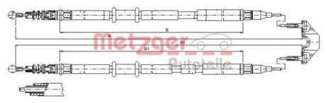 Трос ручного гальма METZGER 115953