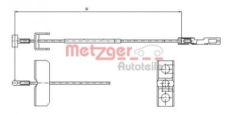 Трос ручного гальма METZGER 116803