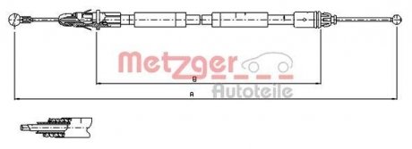 Трос ручного гальма METZGER 116804