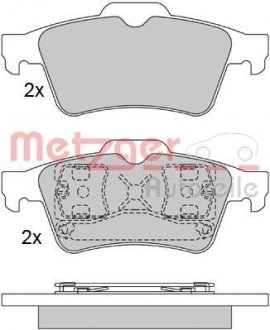 Колодки гальмівні (задні) Renault Laguna/Megane 01- METZGER 1170080 (фото 1)