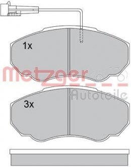 Колодки гальмівні (передні) Citroen Jumper/Fiat Ducato/Peugeot Boxer 02- R15 (Brembo) METZGER 1170227