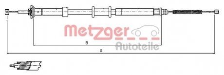 Трос ручного гальма METZGER 120701