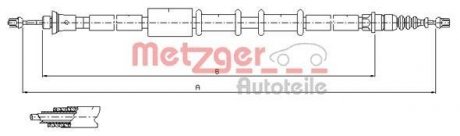 Трос ручного гальма METZGER 165122