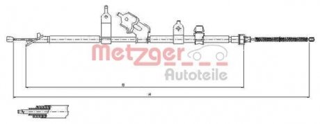 Трос ручного тормоза METZGER 171081