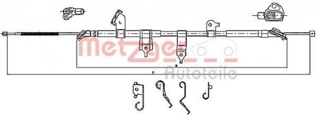 Трос ручного тормоза METZGER 171566