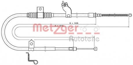 Трос ручного тормоза METZGER 172290