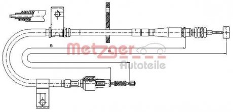 Трос ручного гальма METZGER 175040