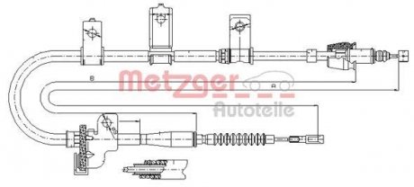 Трос ручного тормоза METZGER 176020