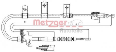 Трос ручного тормоза METZGER 176021