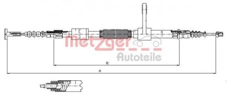 Трос ручного гальма METZGER 25134