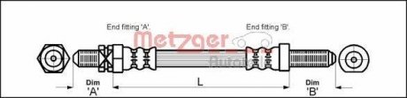 Шланг тормозной METZGER 4112102