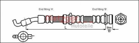 Шланг тормозной METZGER 4114061