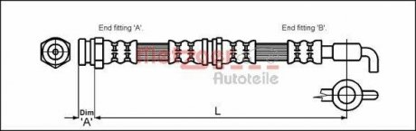 Шланг тормозной METZGER 4114780