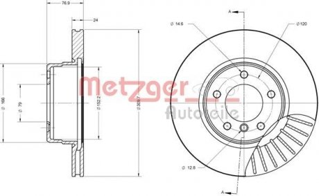 Диск тормозной (передний) BMW 5 (E60/E61) 03-10 (310x24) METZGER 6110260