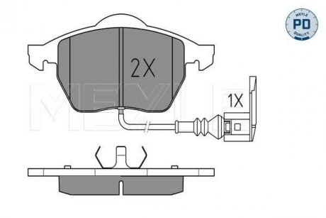 Тормозные колодки VW P. BORA/GOLF/POLO 1,8-2,8 97-10 MEYLE 0252339219PD