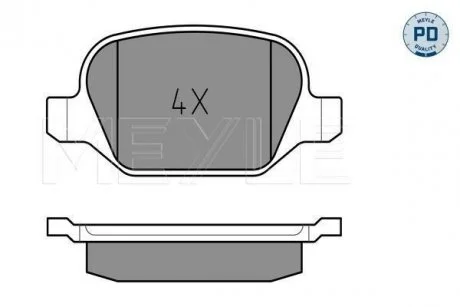 Тормозные колодки ALFA T. 147 1,6-2,0 00- MEYLE 0252351716PD