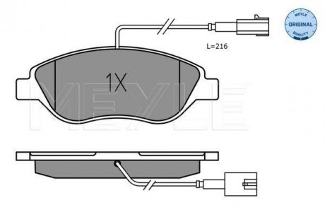 Тормозные колодки ALFA P. MITO 1,3 MULTIJET 08- MEYLE 0252371119