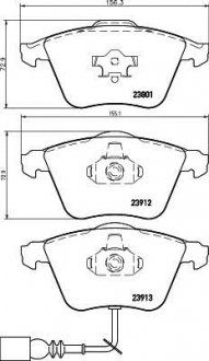 Гальмівні колодки перед. AUDI A3/TT VW Golf V, Passat 05- SEAT Leon (з датчик.) MINTEX MDB2677 (фото 1)