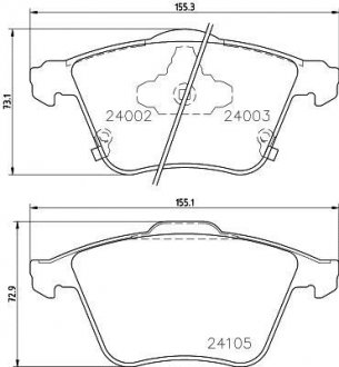 Колодки гальмівні передні MAZDA 6 2,3 02-. MINTEX MDB2768 (фото 1)