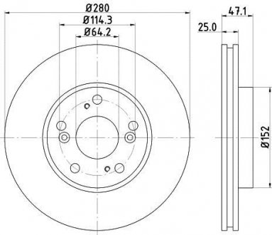 Диск гальмівний передн. ACCORD SEDAN 2.0I MINTEX MDC1738