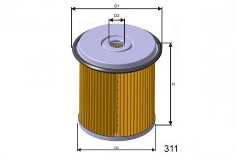 Фільтр паливний Renault Clio 1.9D 1.97-8.98-/Megane 1.9D,TD 95-/Safrane 2.1,2.5 TD 95- MISFAT F685