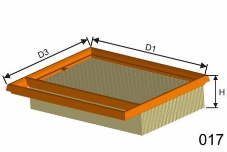 Фільтр повітряний MB S (W220, W221) 05- MISFAT P443