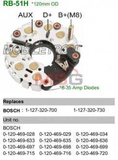 Диодный мост генератора MOBILETRON RB-51H