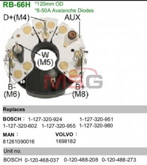 Диодный мост MOBILETRON RB-66H (фото 1)