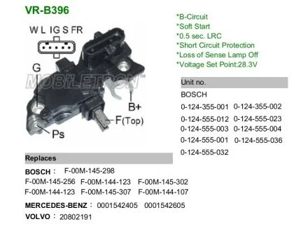 Регулятор напруги генератора MOBILETRON VR-B396