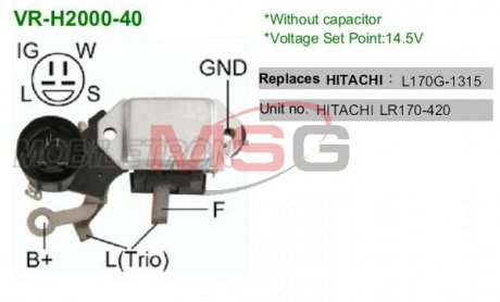 Регулятор генератора MOBILETRON VRH200040