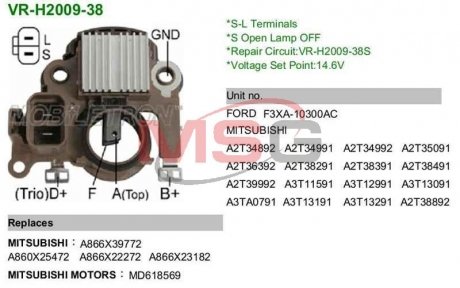 Регулятор генератора MOBILETRON VR-H2009-38