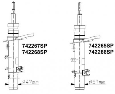 Амортизатор передній правий газ. OESpectrum d=51мм C4 CACTUS 14- MONROE 742265SP