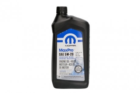 Моторна олива MaxPro 5w-20, 0,946L Mopar 68518202AA