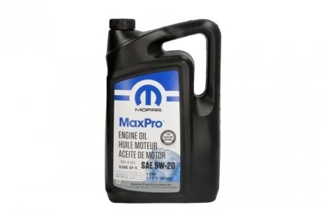 Моторное масло MaxPro 5w-20 5L Mopar 68518203AA