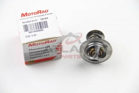 Термостат системи охолодження (14 82°C) DAIHATSU APPLAUSE I, CHARMANT, CUORE VI, FEROZA, ROCKY, RUGGER HYUNDAI ATOS, GETZ, I10 I KIA OPIRUS, PICANTO I LEXUS IS I, IS SPORTCROSS 1.0-3.5 03.79- MOTORAD 53082K