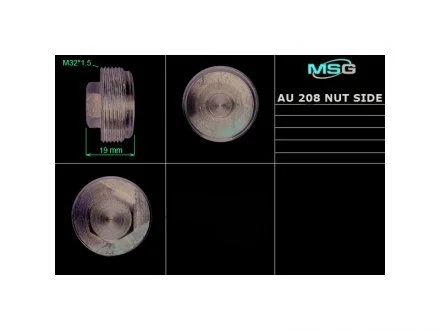 Гайка бокового підтиску ГПК AUDI A2 (8Z0) 00-05;SEAT CORDOBA (6L2) 02-09;SKODA FABIA (6Y2) 00 MSG AU208NUTS