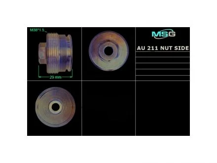 Фото гайка бокового підтиску ГПК AUDI A4 (8D2, B5) 94-00;SKODA SUPERB (3U4) 01-08;VW PASSAT (3B2) MSG AU211NUTS Гайка бокового підтиску ГПК AUDI A4 (8D2, B5) 94-00;SKODA SUPERB (3U4) 01-08;VW PASSAT (3B2) MSG AU211NUTS