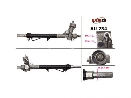 Рульова рейка з ГПК нова AUDI A4 (8E2, B6) 00-04,A4 Avant (8E5, B6) 01-04,A4 кабрио (8H7, B6, 8HE, B7) 02 MSG AU234