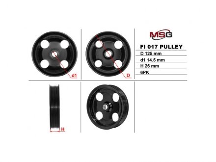 Шків насоса ГПК PEUGEOT EXPERT I (224) 00-06; CITROEN EVASION (22, U6) 99-02; FIAT ULYSSE (220) 94-02 MSG FI017PUL