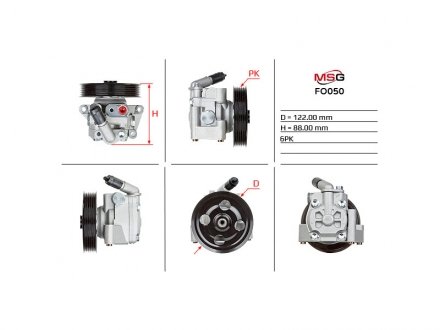 Насос ГПК новий FORD GALAXY 06-,MONDEO IV 07-,S-MAX 06-;VOLVO S80 II (AS) 08-,V70 III (BW) 07- MSG FO050