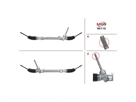 Рульова рейка без ГПК нова NISSAN X-TRAIL (T32) 13-; NISSAN ROGUE (T32) 13- MSG NI110