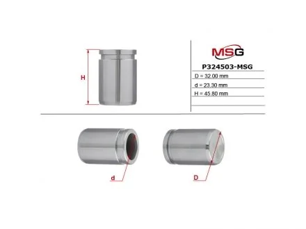 Фото поршень суппорта DAEWOO LACETTI Наклонная задняя часть (KLAN) 04-,NUBIRA седан (KLAN) 03- /EMMETEC (MS GROUP) MSG P324503-MSG Поршень суппорта DAEWOO LACETTI Наклонная задняя часть (KLAN) 04-,NUBIRA седан (KLAN) 03- /EMMETEC (MS GROUP) MSG P324503-MSG