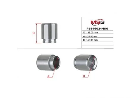 Фото поршень супорта CHEVROLET TRANS SPORT 96-05; CITROEN C-CROSSER (EP_) 07-; ISUZU IMPULSE 90-93 MSG P384602-MSG Поршень супорта CHEVROLET TRANS SPORT 96-05; CITROEN C-CROSSER (EP_) 07-; ISUZU IMPULSE 90-93 MSG P384602-MSG