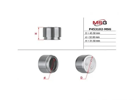 Фото поршень суппорта MITSUBISHI PAJERO IV (V8_W, V9_W) 07-.TOYOTA LAND CRUISER (KDJ12_, GRJ12_) 02-10 /EMMETEC (MS GROUP) MSG P453102-MSG Поршень суппорта MITSUBISHI PAJERO IV (V8_W, V9_W) 07-.TOYOTA LAND CRUISER (KDJ12_, GRJ12_) 02-10 /EMMETEC (MS GROUP) MSG P453102-MSG