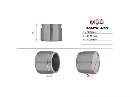 Фото поршень супорту NISSAN QASHQAI / QASHQAI +2 (J10, JJ10) 07-, X-TRAIL (T31) 07- MSG P604701-MSG Поршень супорту NISSAN QASHQAI / QASHQAI +2 (J10, JJ10) 07-, X-TRAIL (T31) 07- MSG P604701-MSG