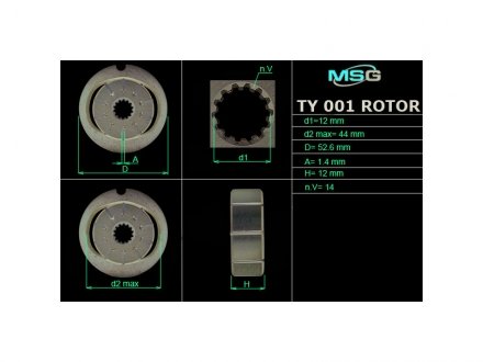 Ротор, статор та пластини насоса ГУР Chevrolet Aveo, Chevrolet Captiva, Ford Tourneo MSG TY001ROTOR